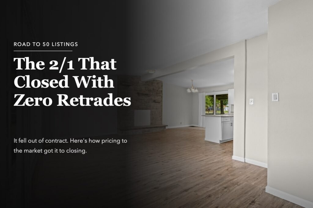 Road to 50 Listings: The 2/1 That Closed With Zero Retrades, living room of the St. Louis listing